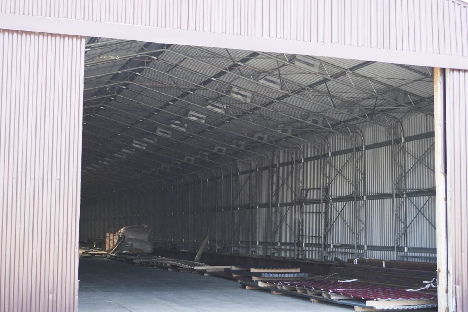Industrial building interior being retrofitted as a data center
